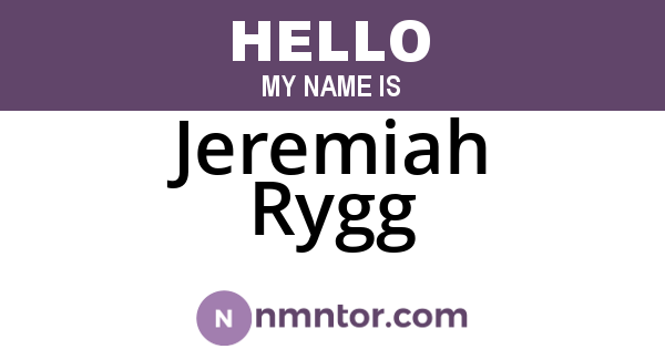 Jeremiah Rygg