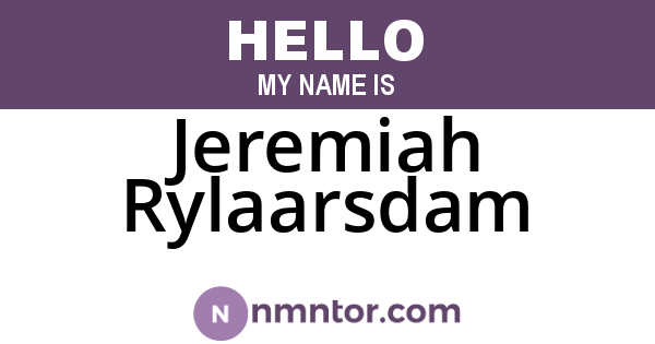 Jeremiah Rylaarsdam