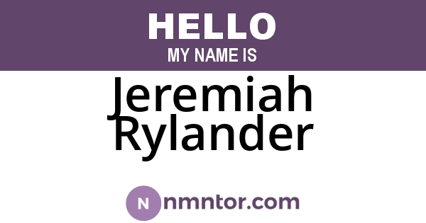 Jeremiah Rylander