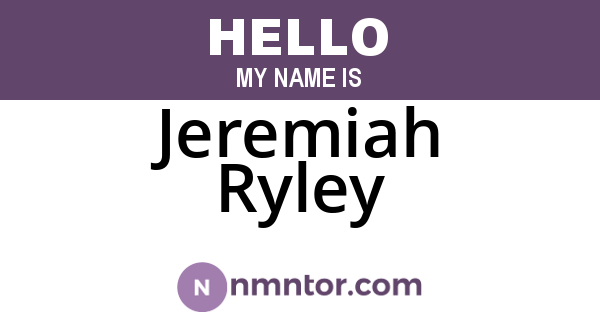 Jeremiah Ryley