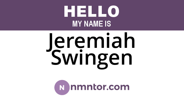 Jeremiah Swingen