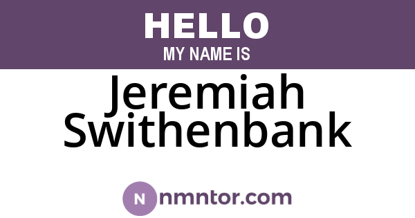 Jeremiah Swithenbank
