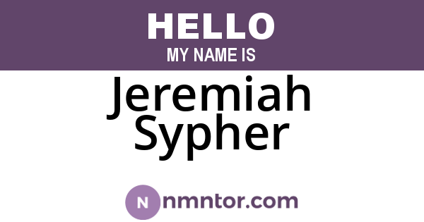 Jeremiah Sypher