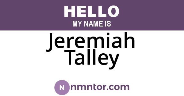 Jeremiah Talley