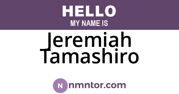 Jeremiah Tamashiro