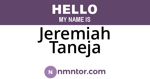 Jeremiah Taneja