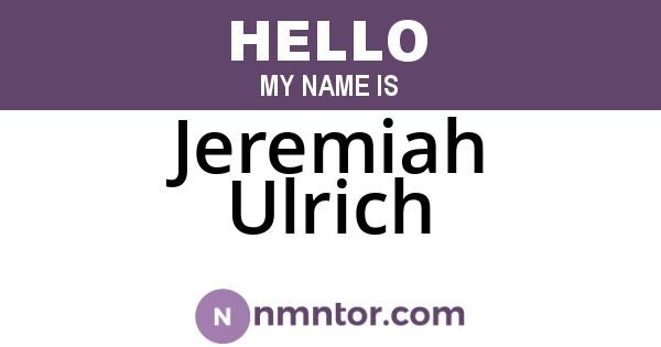 Jeremiah Ulrich