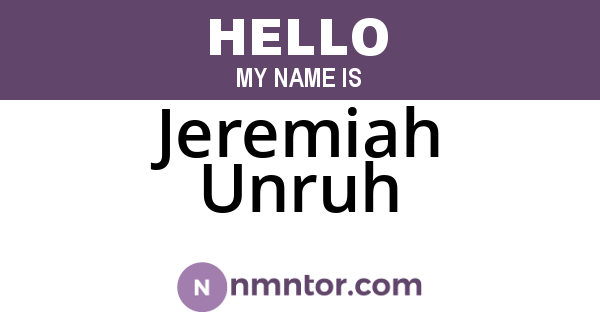 Jeremiah Unruh
