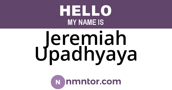 Jeremiah Upadhyaya