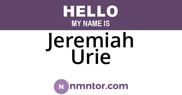 Jeremiah Urie
