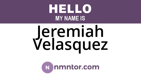 Jeremiah Velasquez