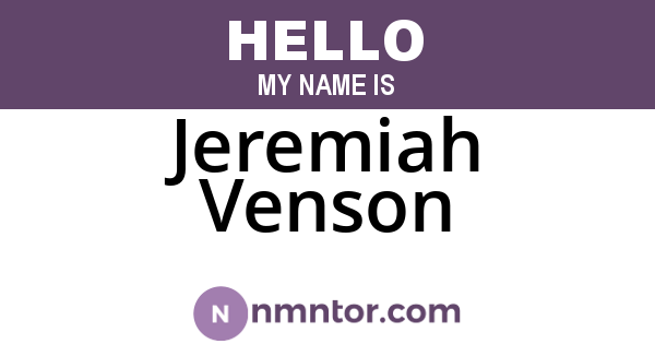 Jeremiah Venson