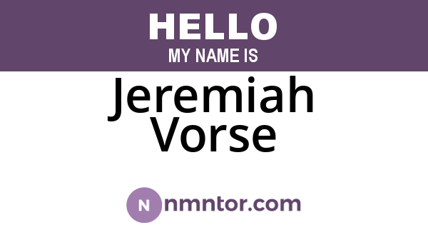 Jeremiah Vorse