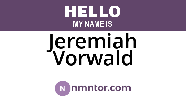 Jeremiah Vorwald