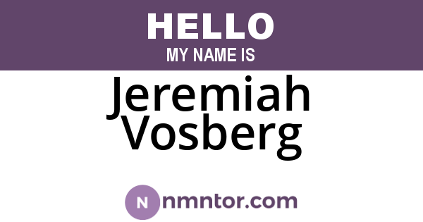 Jeremiah Vosberg