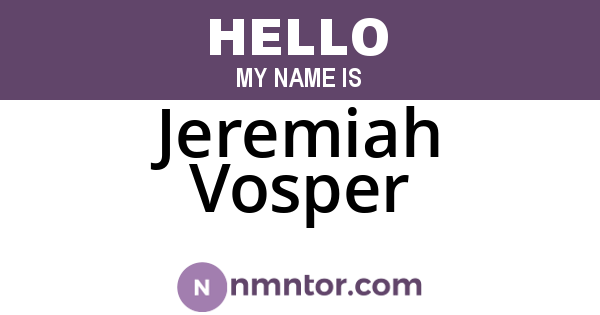 Jeremiah Vosper