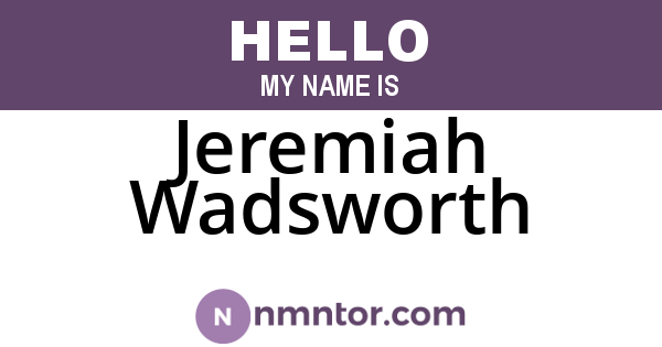 Jeremiah Wadsworth
