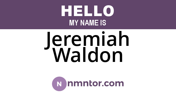 Jeremiah Waldon