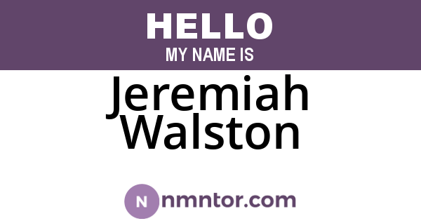 Jeremiah Walston