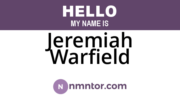 Jeremiah Warfield