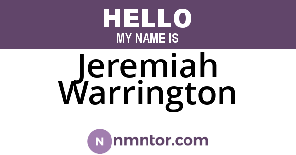 Jeremiah Warrington