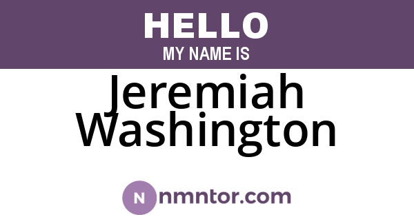 Jeremiah Washington