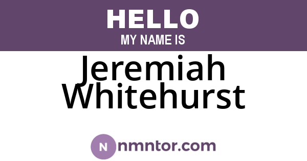 Jeremiah Whitehurst