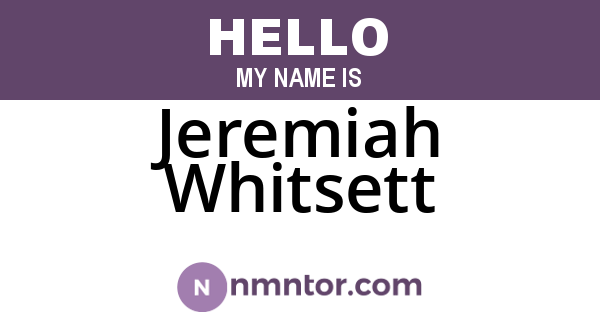 Jeremiah Whitsett