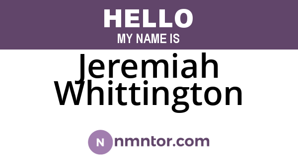 Jeremiah Whittington