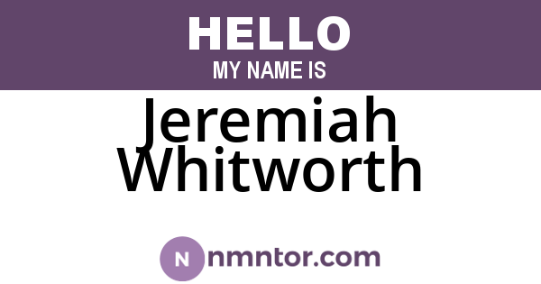 Jeremiah Whitworth