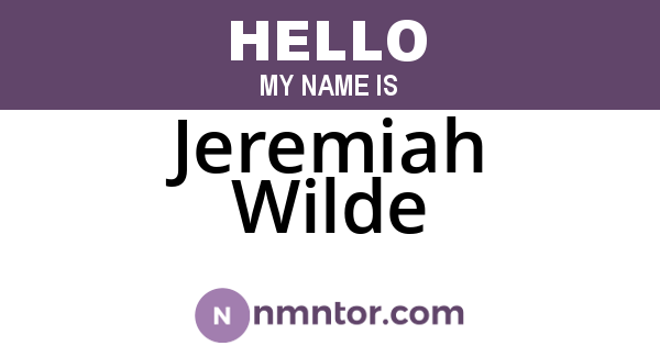 Jeremiah Wilde