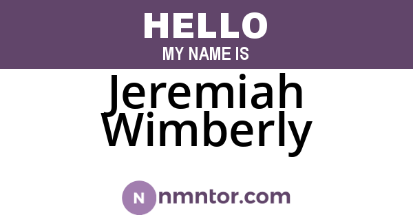Jeremiah Wimberly