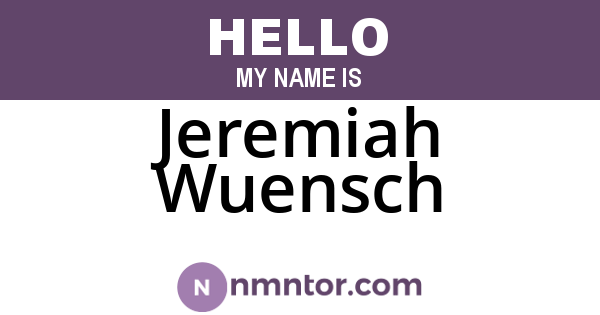 Jeremiah Wuensch