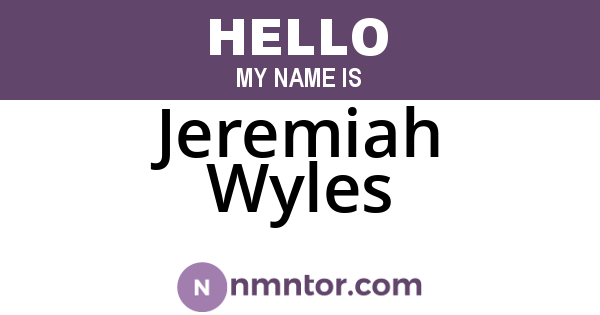 Jeremiah Wyles