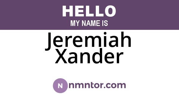 Jeremiah Xander