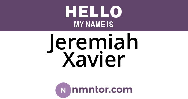 Jeremiah Xavier