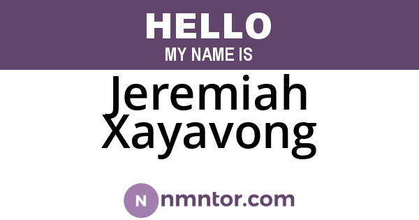 Jeremiah Xayavong