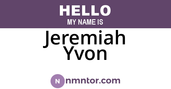 Jeremiah Yvon
