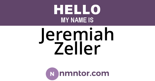 Jeremiah Zeller