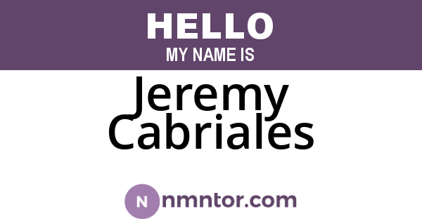Jeremy Cabriales