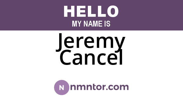 Jeremy Cancel
