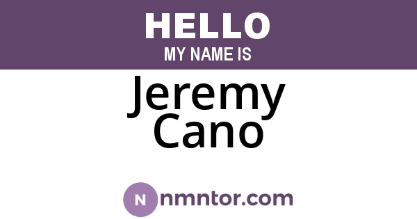 Jeremy Cano