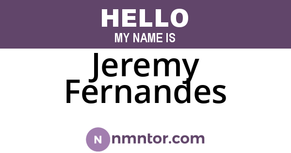 Jeremy Fernandes