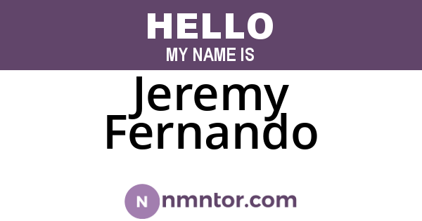 Jeremy Fernando