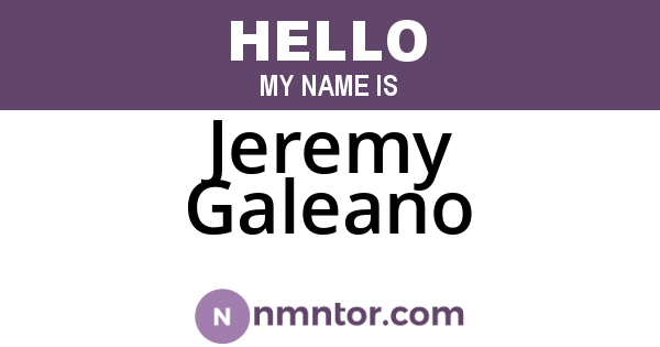 Jeremy Galeano