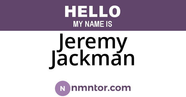 Jeremy Jackman