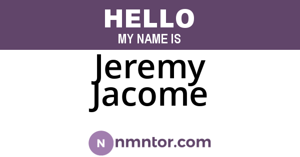Jeremy Jacome