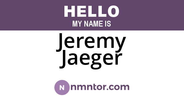 Jeremy Jaeger
