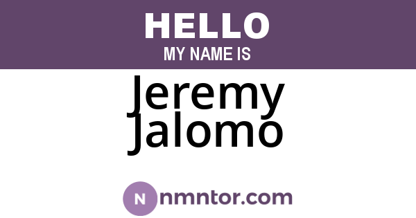 Jeremy Jalomo