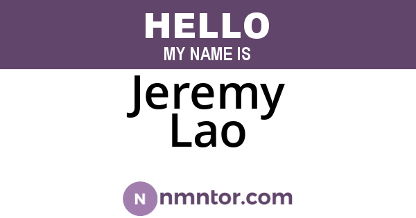 Jeremy Lao